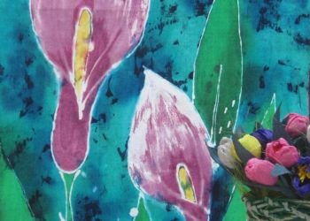 Powiększ zdjęcie: batik różowe anturium