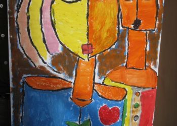 Powiększ zdjęcie: kolorowy obraz postaci