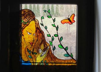 Powiększ zdjęcie: wiosna malowana na szkle