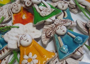 Powiększ zdjęcie: ceramiczne aniołki